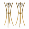 Tall Minimalist Airy Frame Candlesticks with Floating Silver Holders