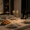 Tall Minimalist Airy Frame Candlesticks with Floating Silver Holders