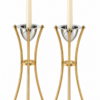 Tall Minimalist Airy Frame Candlesticks with Floating Silver Holders
