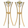 Tall Minimalist Airy Frame Candlesticks with Floating Silver Holders