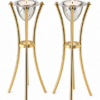Tall Minimalist Airy Frame Candlesticks with Floating Silver Holders
