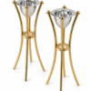 Tall Minimalist Airy Frame Candlesticks with Floating Silver Holders