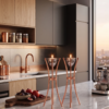 Tall Minimalist Airy Frame Candlesticks with Floating Silver Holders