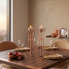Tall Minimalist Airy Frame Candlesticks with Floating Silver Holders