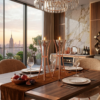 Tall Minimalist Airy Frame Candlesticks with Floating Silver Holders