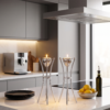 Tall Minimalist Airy Frame Candlesticks with Floating Silver Holders