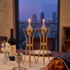 Tall Minimalist Airy Frame Candlesticks with Floating Silver Holders