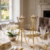 Tall Minimalist Airy Frame Candlesticks with Floating Silver Holders