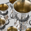 Sterling Silver Filigree Kiddush Cup Set with Eight Cups and Tray