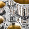 Sterling Silver Filigree Kiddush Cup Set with Eight Cups and Tray