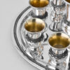 Sterling Silver Filigree Kiddush Cup Set with Eight Cups and Tray