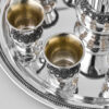 Sterling Silver Filigree Kiddush Cup Set with Eight Cups and Tray