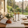 Tall Minimalist Airy Frame Candlesticks with Floating Silver Holders