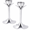 Tall Minimalist Airy Frame Candlesticks with Floating Silver Holders