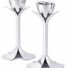 Tall Minimalist Airy Frame Candlesticks with Floating Silver Holders