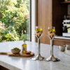 Tall Minimalist Airy Frame Candlesticks with Floating Silver Holders