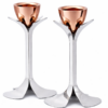 Tall Minimalist Airy Frame Candlesticks with Floating Silver Holders