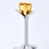 Tall Minimalist Airy Frame Candlesticks with Floating Silver Holders