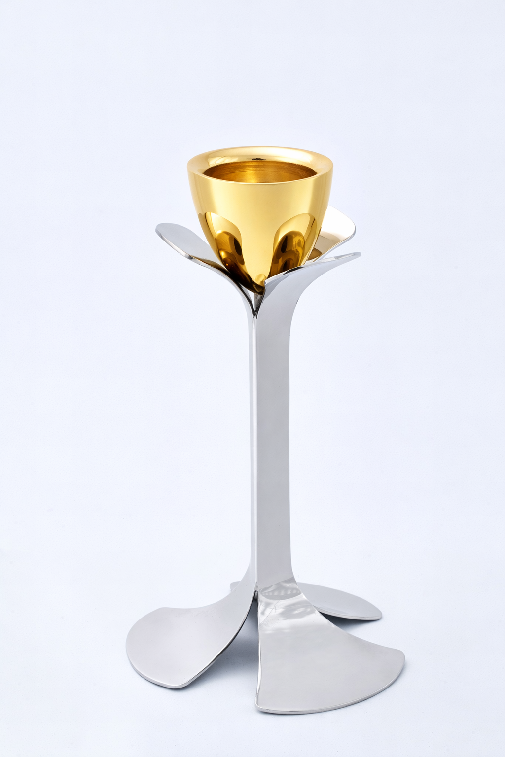 Tall Minimalist Airy Frame Candlesticks with Floating Silver Holders