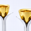 Tall Minimalist Airy Frame Candlesticks with Floating Silver Holders