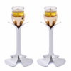 Tall Minimalist Airy Frame Candlesticks with Floating Silver Holders