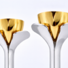 Tall Minimalist Airy Frame Candlesticks with Floating Silver Holders