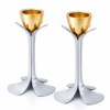 Tall Minimalist Airy Frame Candlesticks with Floating Silver Holders