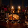 Tall Minimalist Airy Frame Candlesticks with Floating Silver Holders