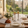 Tall Minimalist Airy Frame Candlesticks with Floating Silver Holders