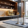 Tall Minimalist Airy Frame Candlesticks with Floating Silver Holders
