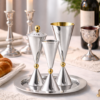Contemporary Sterling Silver Floral Havdalah Set with Petals