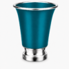 Engraved Aluminum Kiddush Cup with Silver Base and Matching Plate