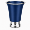 Engraved Aluminum Kiddush Cup with Silver Base and Matching Plate