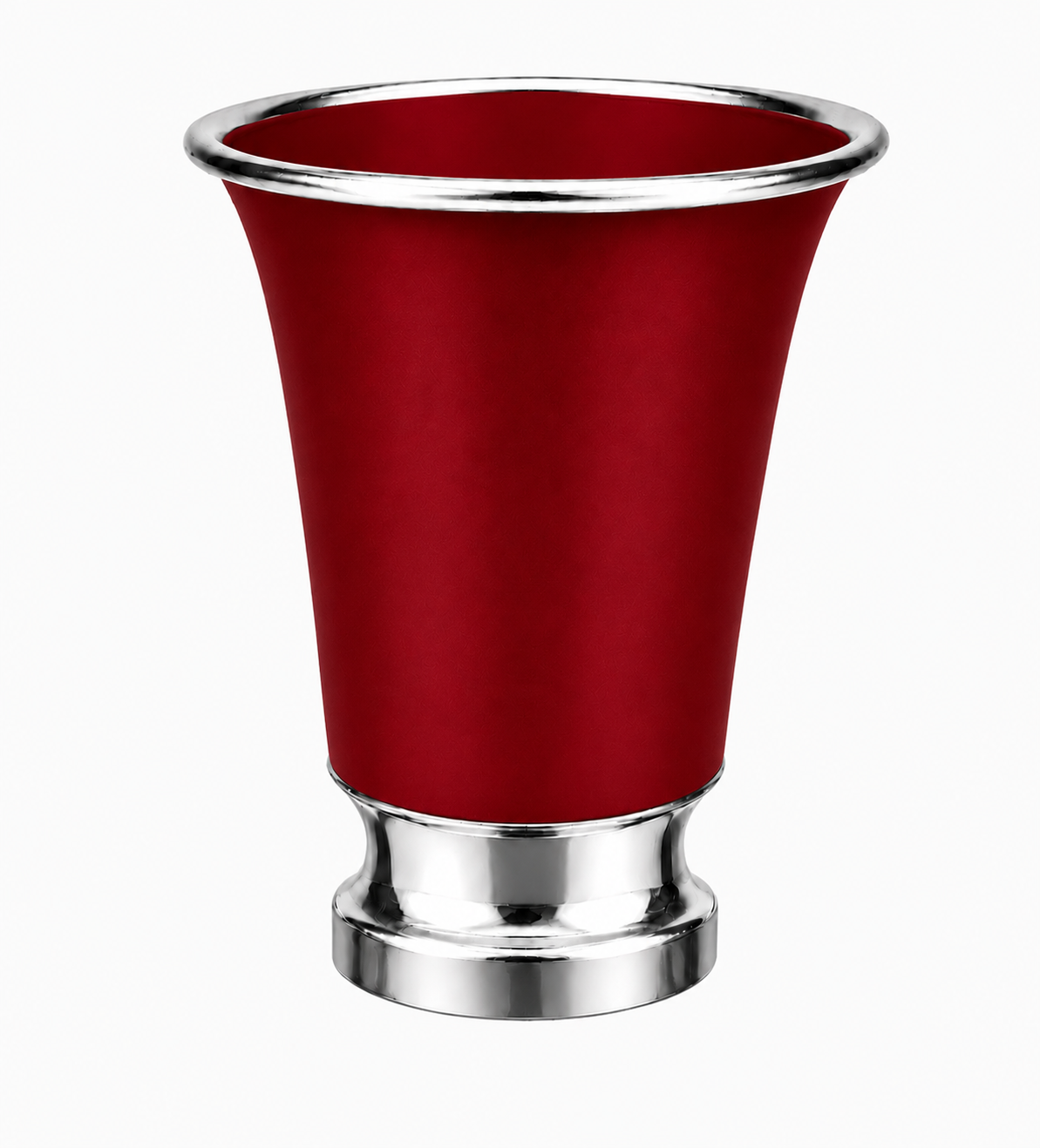 Engraved Aluminum Kiddush Cup with Silver Base and Matching Plate