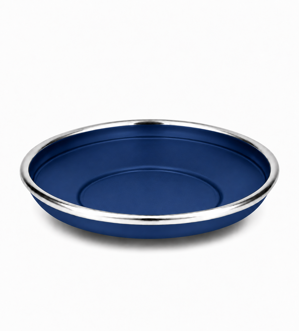 Engraved Aluminum Kiddush Cup with Silver Base and Matching Plate