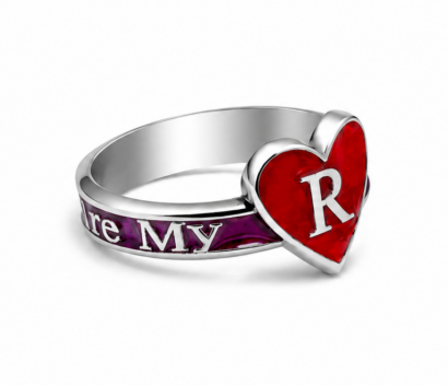 You Are My Heart and Soul Personalized Enamel Initial Ring