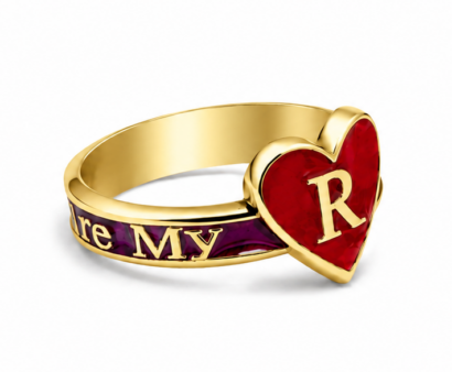 You Are My Heart and Soul Personalized Enamel Initial Ring