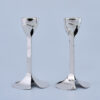 Artistic Floral Inspired Petal Base Sterling Silver Candle Holders