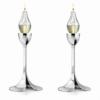 Artistic Floral Inspired Petal Base Sterling Silver Candle Holders