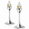 Artistic Floral Inspired Petal Base Sterling Silver Candle Holders
