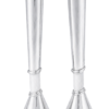 Contemporary Tall Silver Candle Holders with Blue Lapis Gemstone