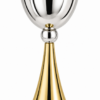 Grand Sterling Silver Modern Kiddush Cup With Elegant Brass Stem