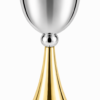 Grand Sterling Silver Modern Kiddush Cup With Elegant Brass Stem