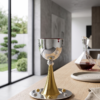 Grand Sterling Silver Modern Kiddush Cup With Elegant Brass Stem