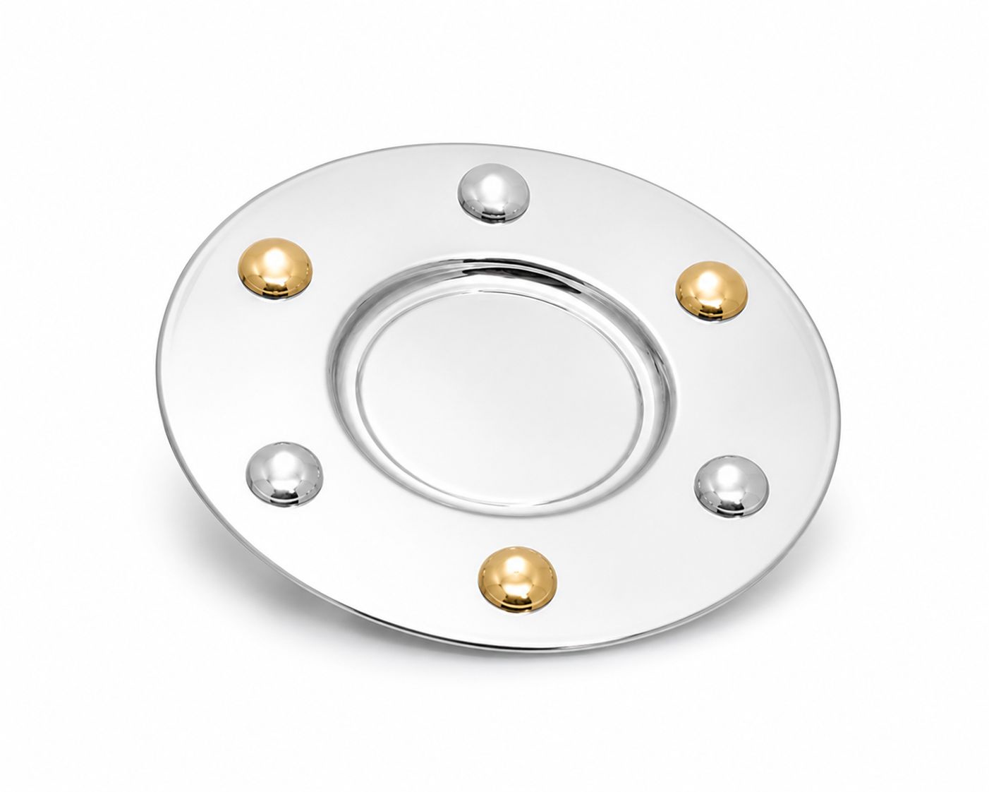 Grand Sterling Silver Modern Kiddush Cup With Elegant Brass Stem