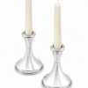 Minimalist Small Tapered Design Smooth Pure Silver Candlesticks