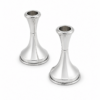 Minimalist Small Tapered Design Smooth Pure Silver Candlesticks