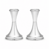 Minimalist Small Tapered Design Smooth Pure Silver Candlesticks