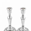 Elegant Mid-Sized Filigree Silver Candlesticks with Matching Tray