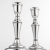 Elegant Mid-Sized Filigree Silver Candlesticks with Matching Tray